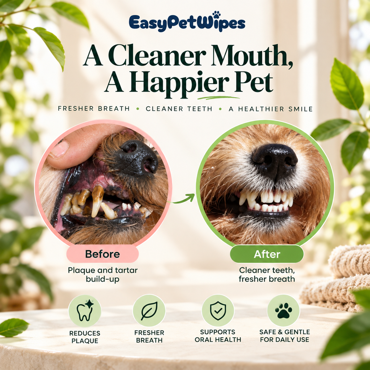 EasyPetWipes™ - Pet Dental Wipes